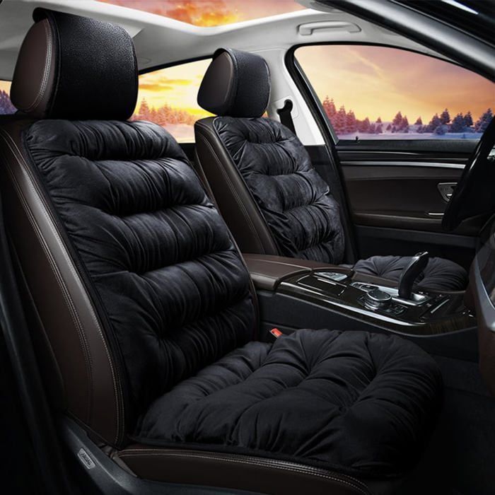 Funda para asiento de coche - PZCC - Funda cálida - Tejido de terciopelo suave - Universal - 1 funda delantera