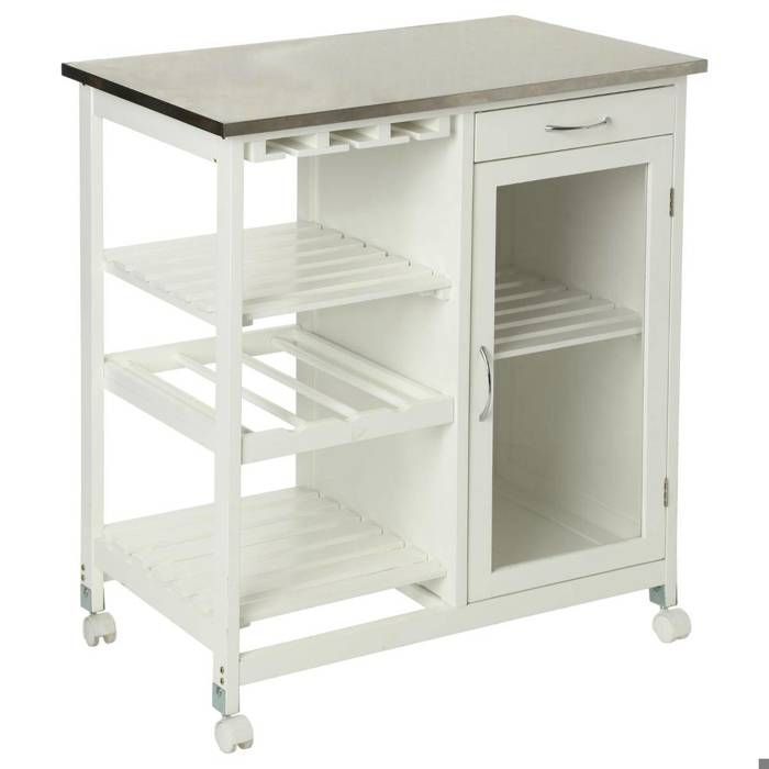 Carrello da cucina con vassoio in acciaio inox - Atmosphera Interior Designer