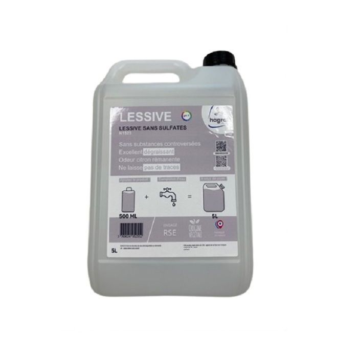 Recipiente vazio de 5 litros para o detergente de roupa ecológico HAGRAL.