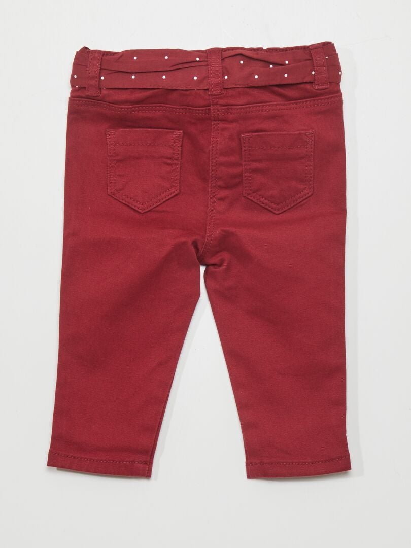 Slim Fit Broek - ROOD