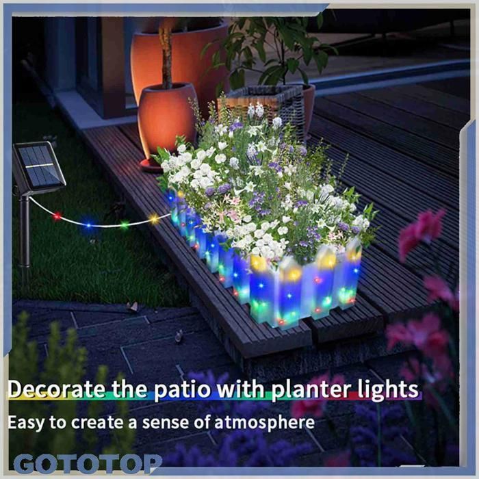 GOTOTOP Luces solares para macetas de exterior Lámparas solares para macetas Balcón Piscina Bolardo Verde