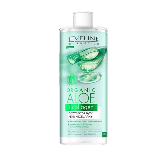 Eveline Cosmetics Organic Aloe   Collagen oczyszczający płyn micelarny 500 ml