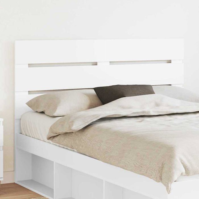 Tête de lit moderne - vidaXL - Blanc - Bois d'ingénierie - 143x3x100 cm - Facile à nettoyer - Assemblage simple