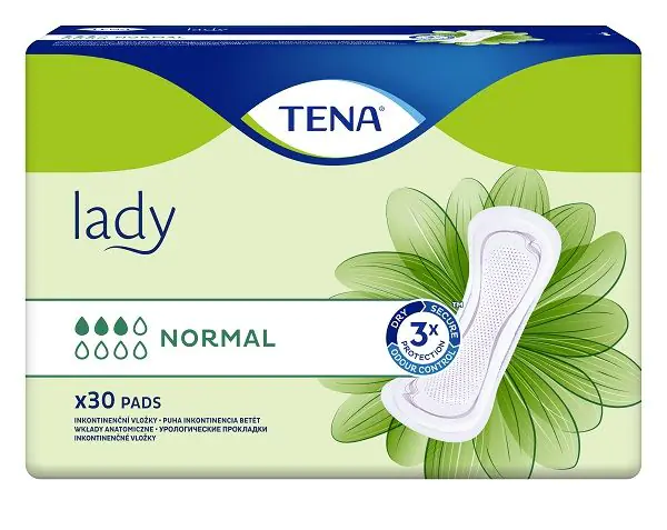Tena Lady Normal Podpaski na nietrzymanie moczu dla kobiet, 30 szt.
