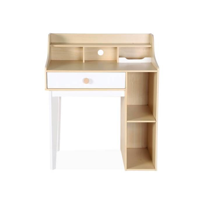 Children's desk with wooden finish, 1 drawer, 3 shelves, EDGAR