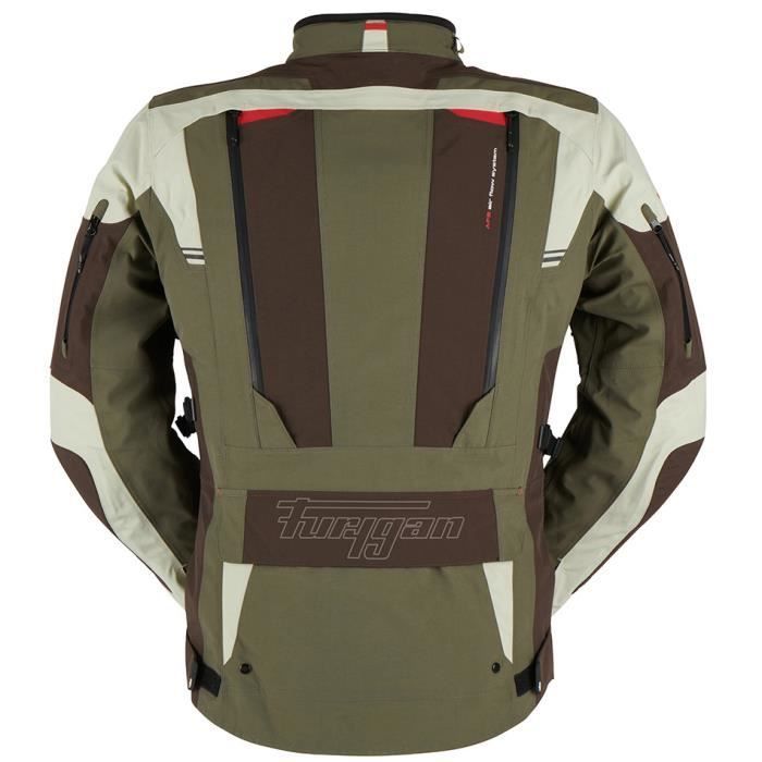 Jaqueta de motociclista Furygan Voyager 3C - café/pérola/cáqui - tamanho G