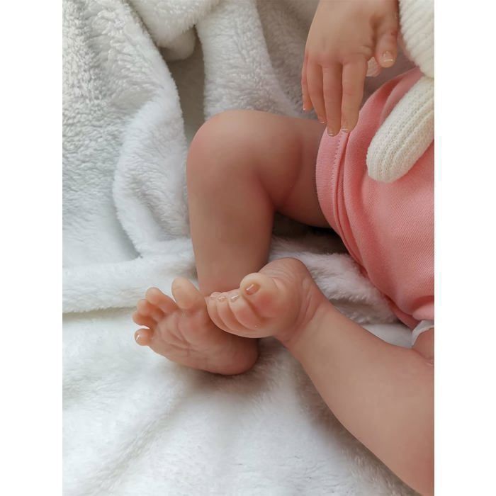 Poupée Reborn- DOLL - 49 cm  - vinyle - corps en coton - Mouvement des membres