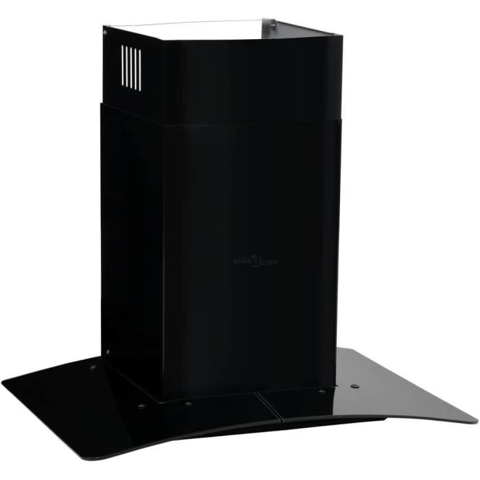 Veggmontert LCD-kjøkkenvifte i rustfritt stål 756 m³/t 60 cm svart dekorativ avtrekk [473]