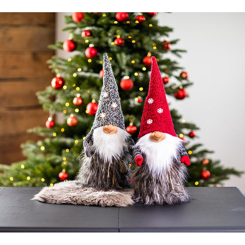 Fröhlicher Weihnachtsmann für Zuhause, 60 cm hoch, mit LED-Beleuchtung
