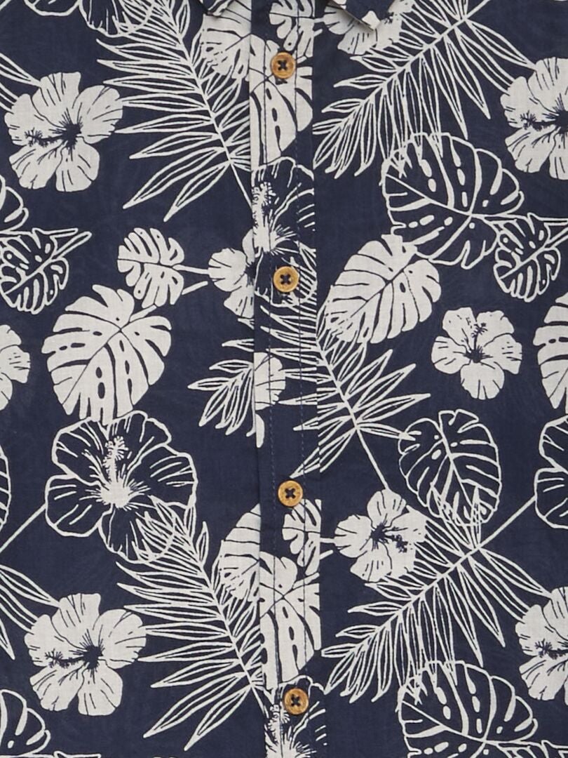 Shirt met korte mouwen en print - BLAUW