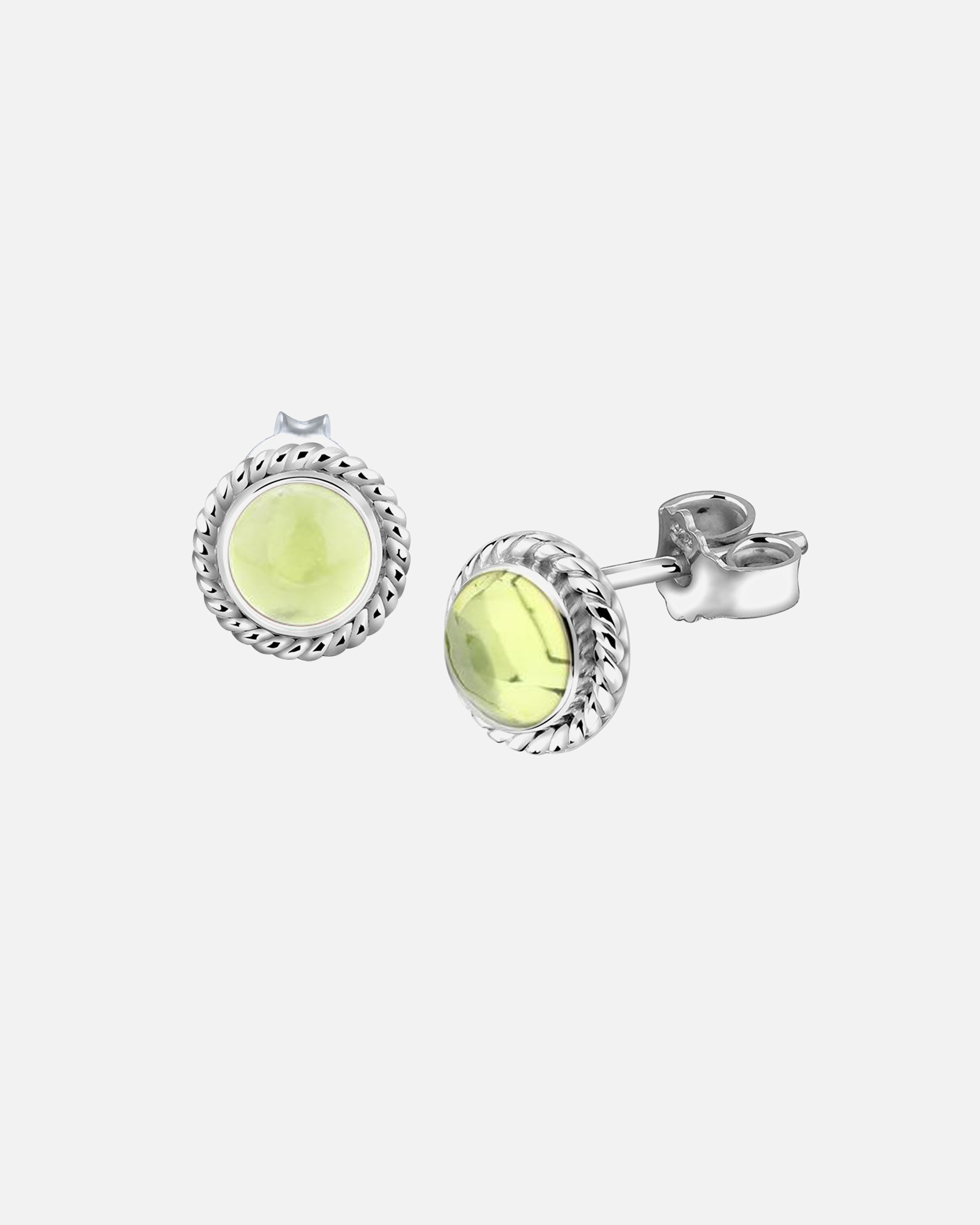 Nenalina Femmes Clous d'oreilles Argent clous d'oreilles faits main sertis d'un véritable péridot pierre précieuse - 222999-013