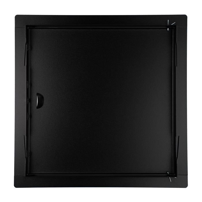 Sportello di ispezione 25x25 cm - Metallo, per ispezione, montaggio orizzontale e verticale - Nero, pulsante a scatto, ADGO