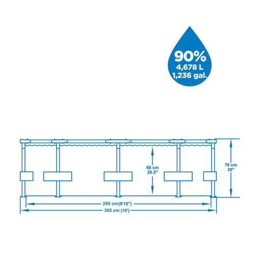  Piscine tubulaire démontable Bestway Steel Pro 305x76 cm