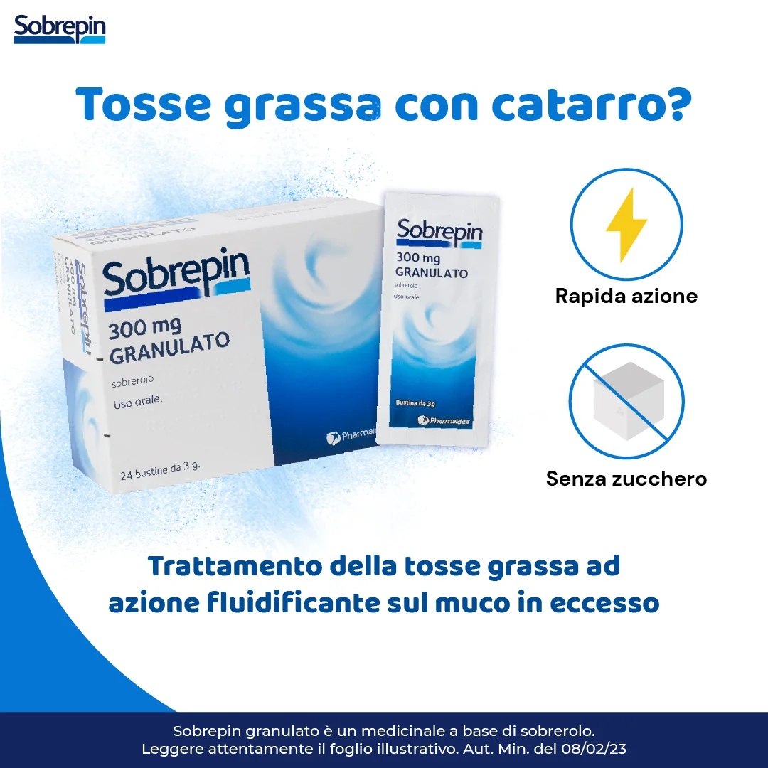 SOBREPIN Sobrepin gránulos mucolíticos para la tos 24 sobres 300 mg para la tos