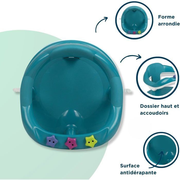 Asiento de baño seguro para niños - Verde esmeralda - Máximo confort para bebés