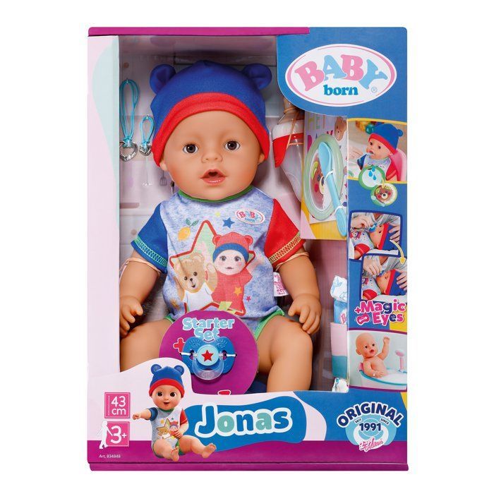 Baby Doll - Jonas - 10 Realistic Functions - 10 Accessories - Blue and Red - 43cm - Ages 3+