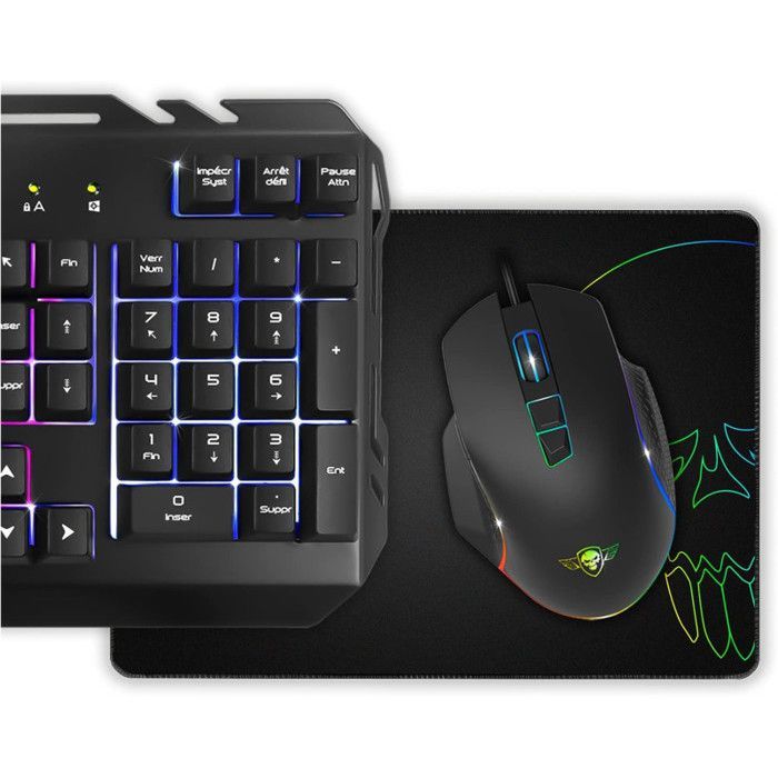 SPIRIT OF GAMER – PRO-MK5 – Pacote Gamer 3 em 1 – Teclado RGB Anti-Ghosting / Mouse RGB de 7 Botões e 6400 DPI / Mousepad Incluso / para PC