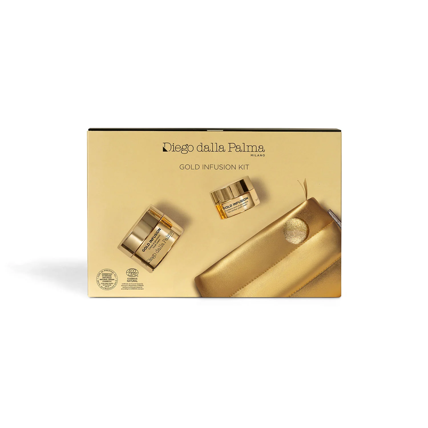 Gold Infusion KIT Gold Infusion - Cofanetto Antirughe, Crema viso giorno antirughe, Contorno occhi idratante