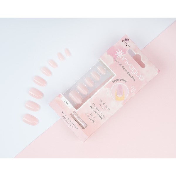 Unghii ovale roz pal Invogue - pachet de 24