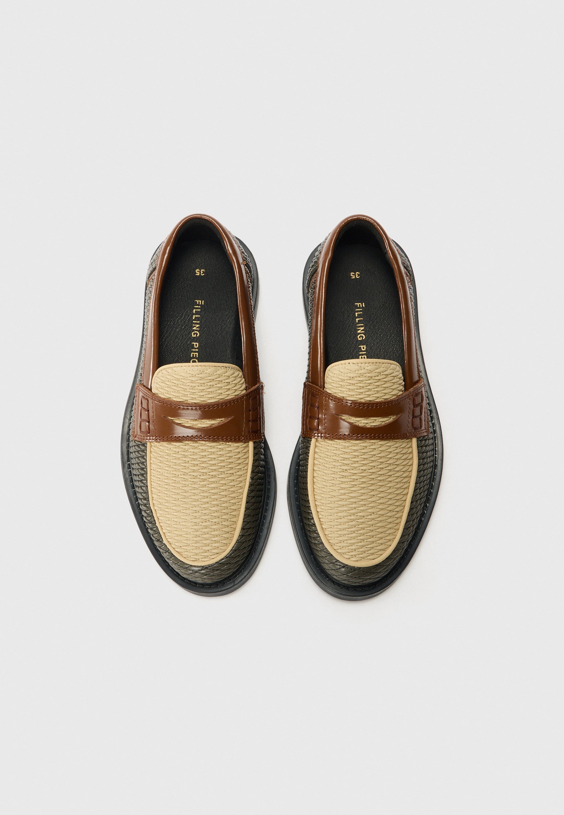 Filling Pieces LOAFER REED - Slimme instappers - beige/groen