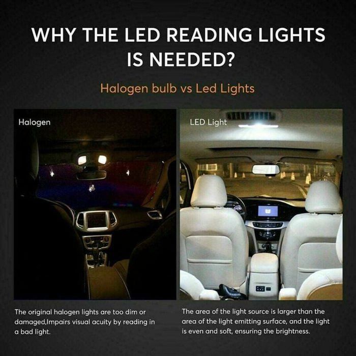 42 bombillas LED T10 blancas universales para coche, kit de bombillas LED SMD para interior, luz de techo, matrícula, cinturón MO PZCC