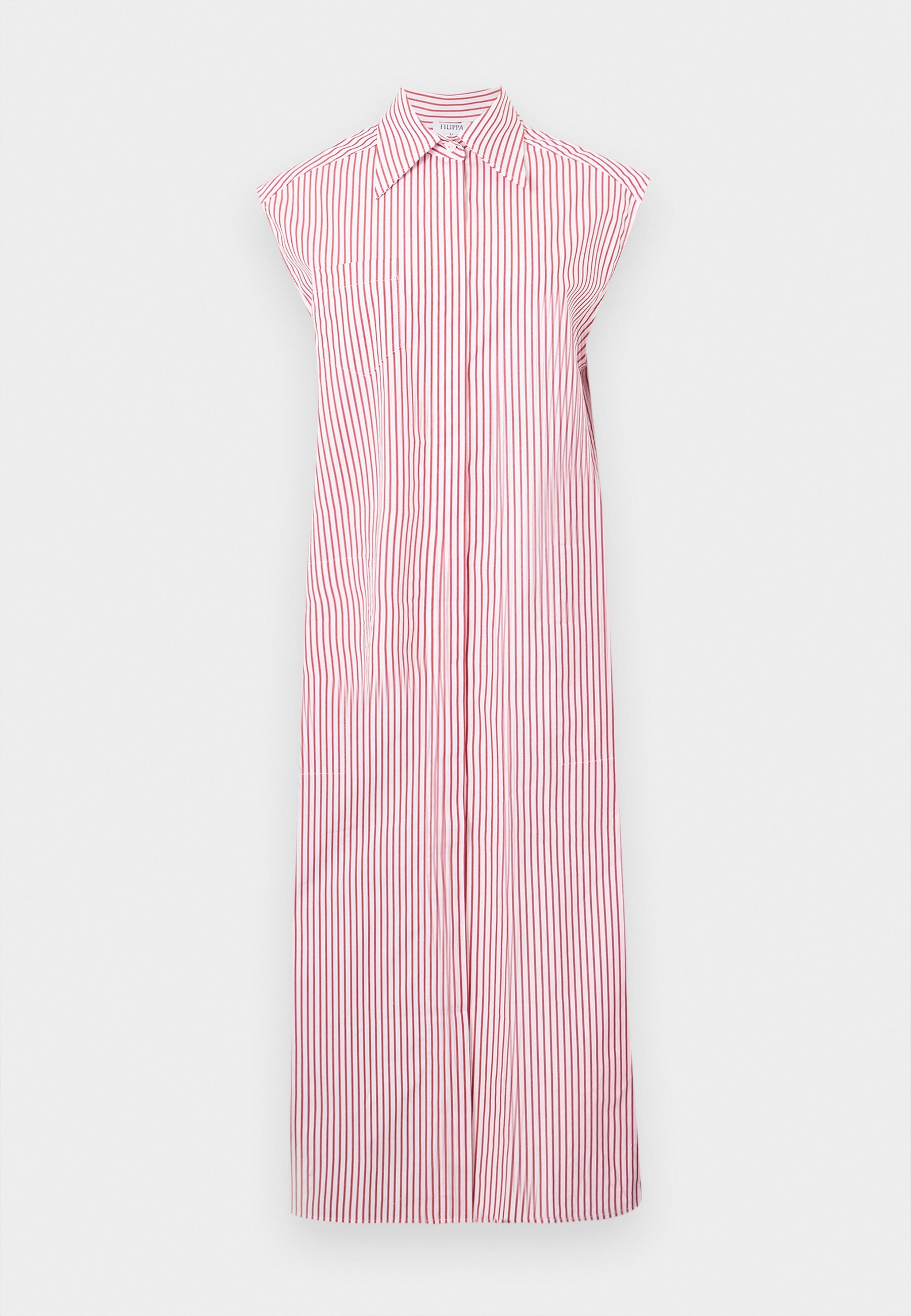 Filippa K overhemdjurk - wit/donkerrood
