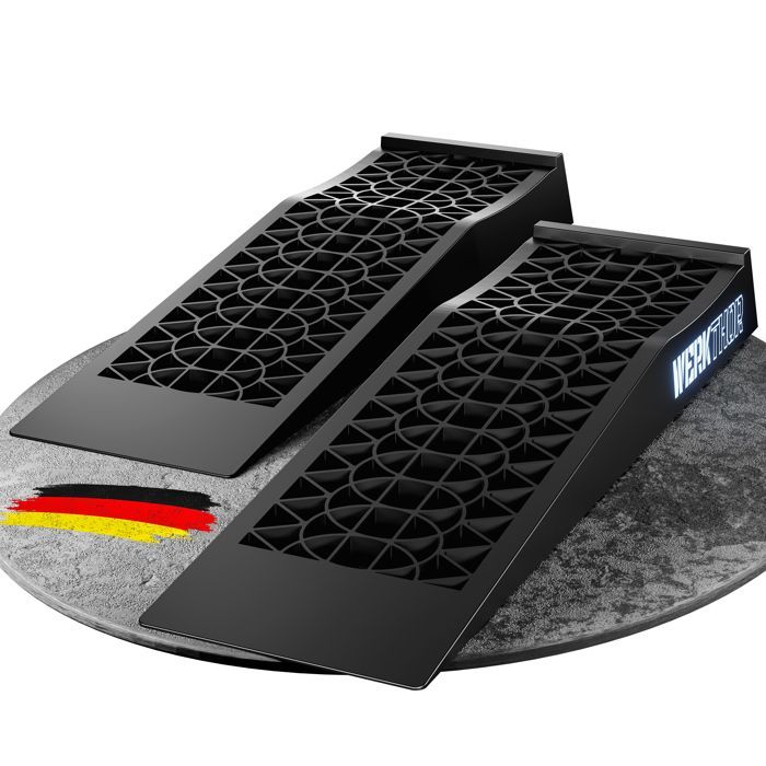 WERKTHOR Extra vlakke 3T autolaadramp - Set van 2 ramps voor sportwagens en verlaagde voertuigen