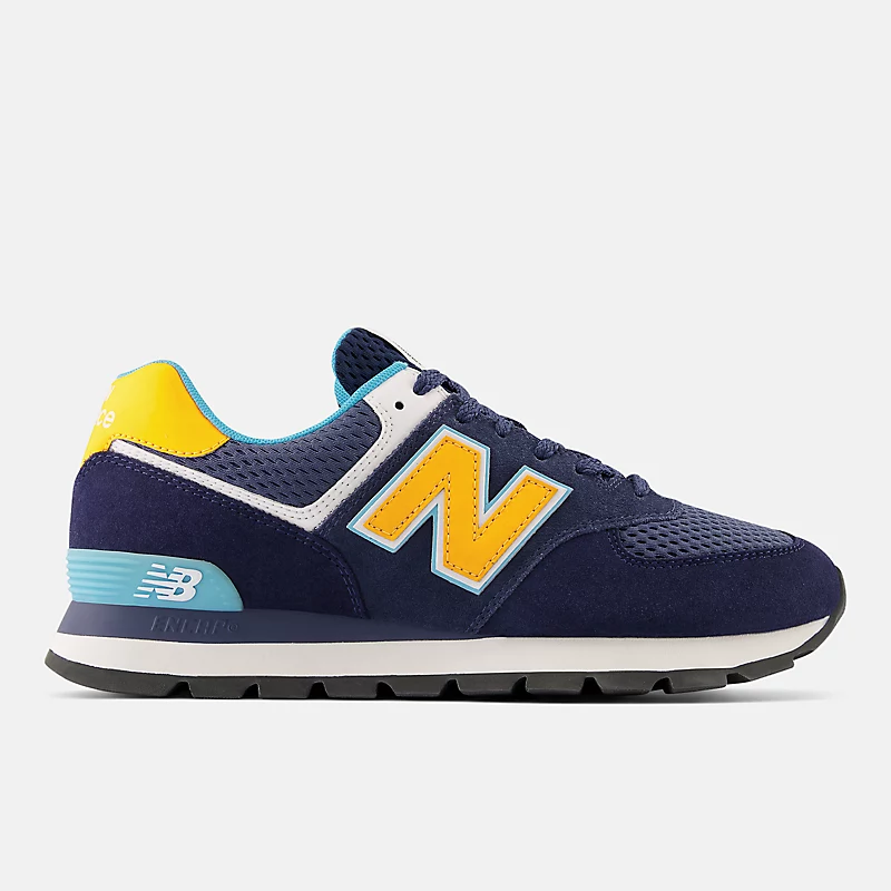 Herren-Schuhe 574 Rugged – Marineblau mit Gelb