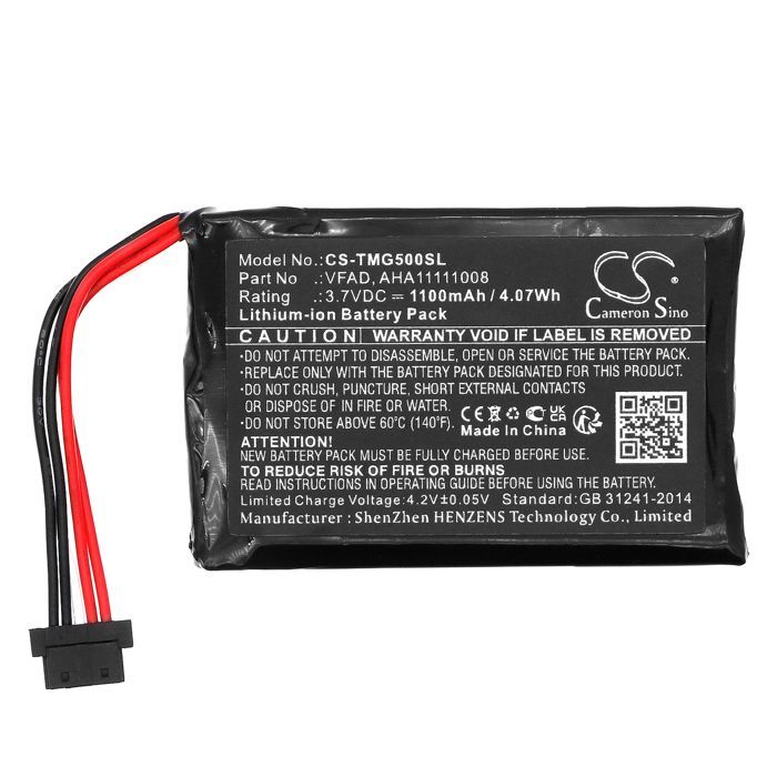 TECHTEK CS-TMG500SL Battery compatible with [TomTom] 4FL50, 4FL60, Go 5000, Go 5100, Go 5200, Go 6000, Go 6100, Go 6200, Pro 5250