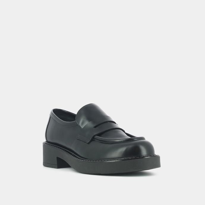 Mocassins  en cuir glacé noir