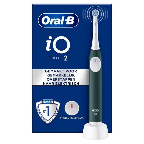 „Oral-B iO series 2 Clean & Care“ elektrinis dantų šepetėlis, žalias