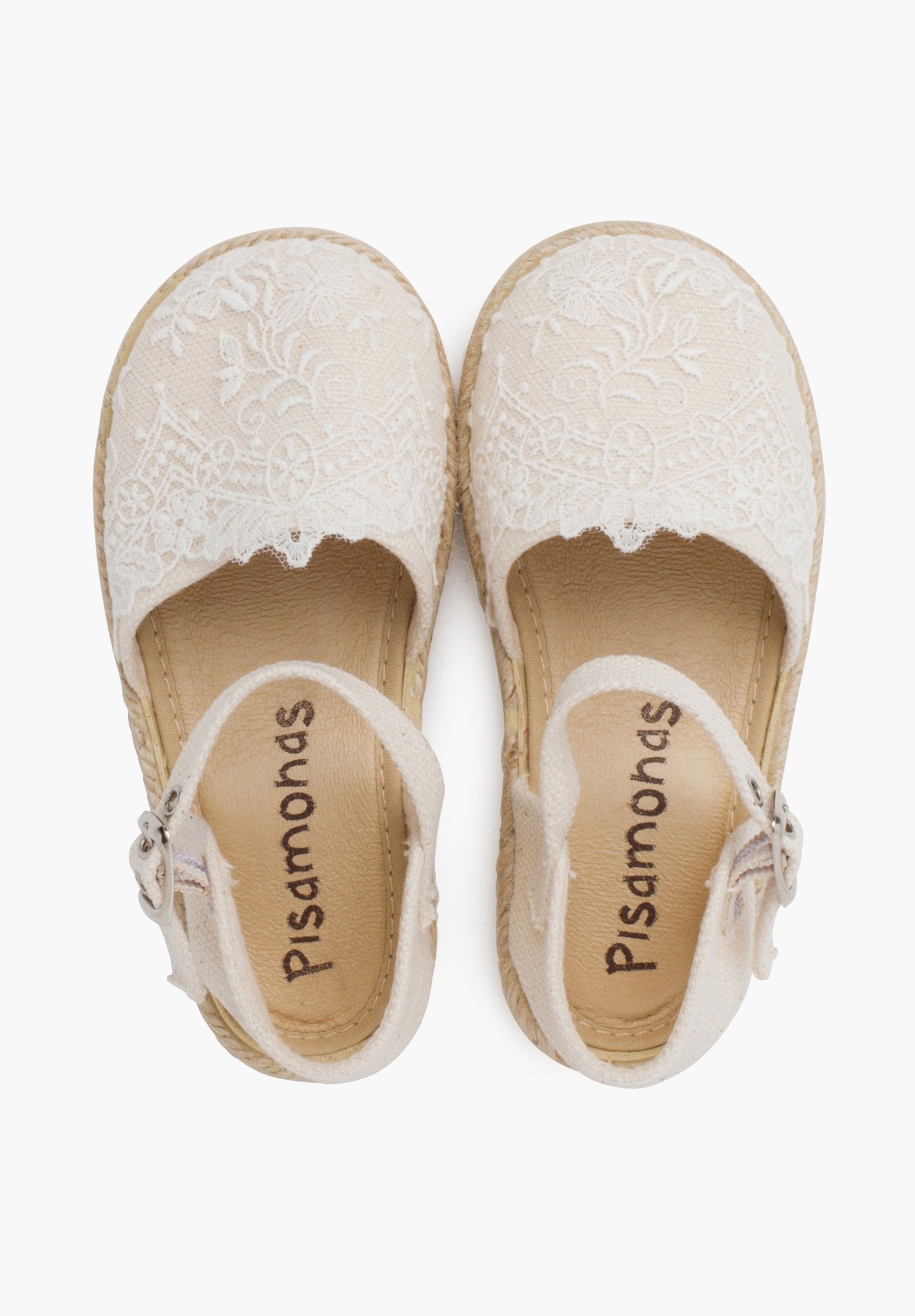Pisamonas ALPARGATAS BORDADO CEREMONIA - Ballerines à bride cheville - crudo