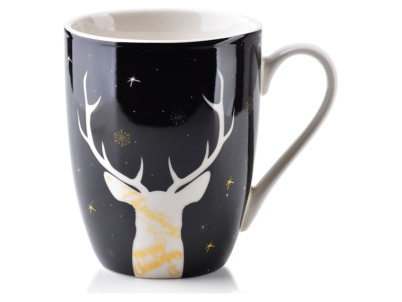 Kubek świąteczny Santa Lila 350 ml czarny