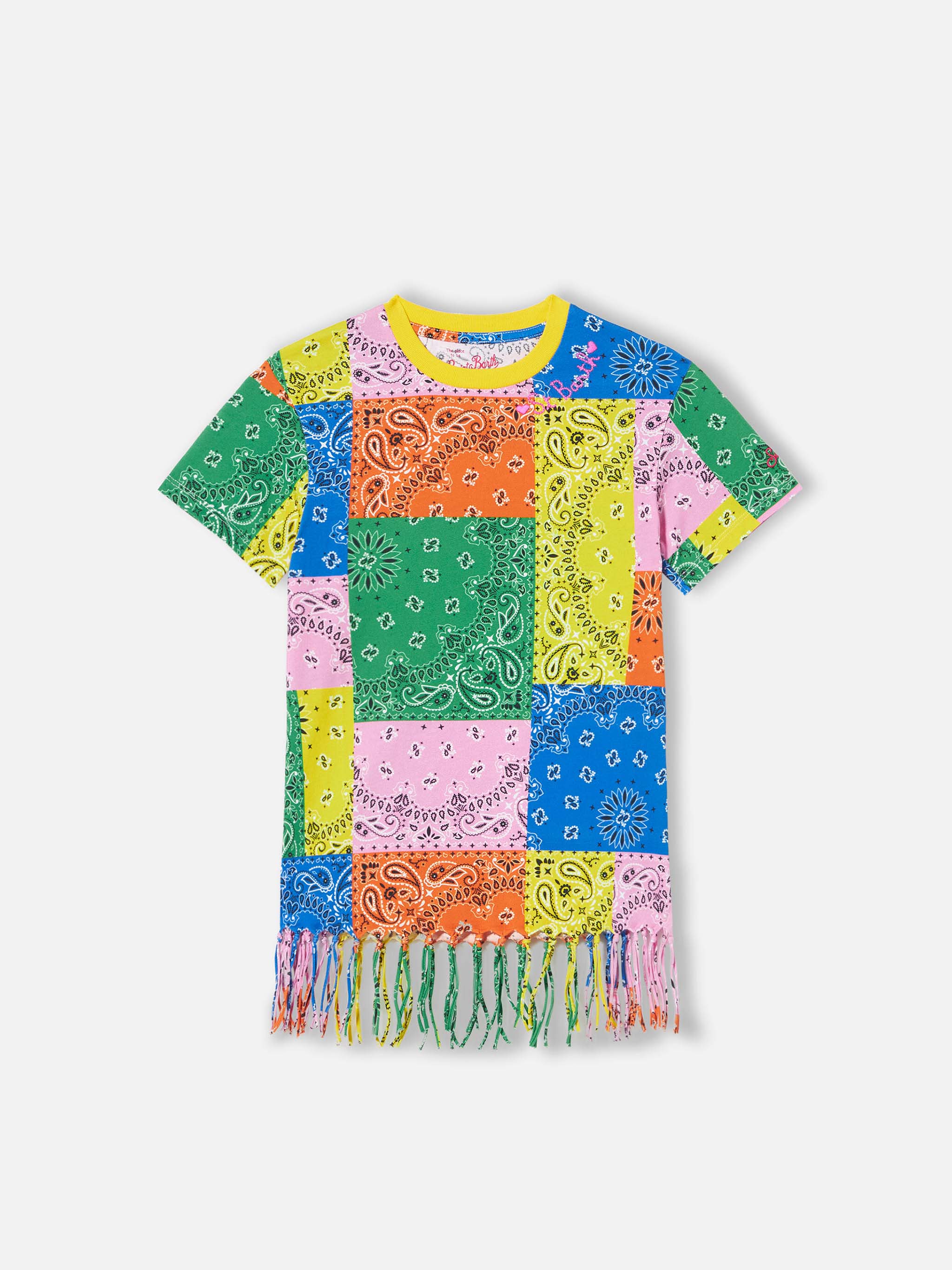 Katoenen jurk voor meisjes met franjes