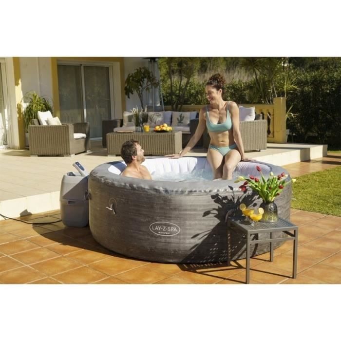 Bañera de hidromasaje hinchable redonda Lay-Z-Spa® Budapest Airjet™ - BESTWAY - De 4 a 6 personas - 140 chorros de aire - Duraplus™