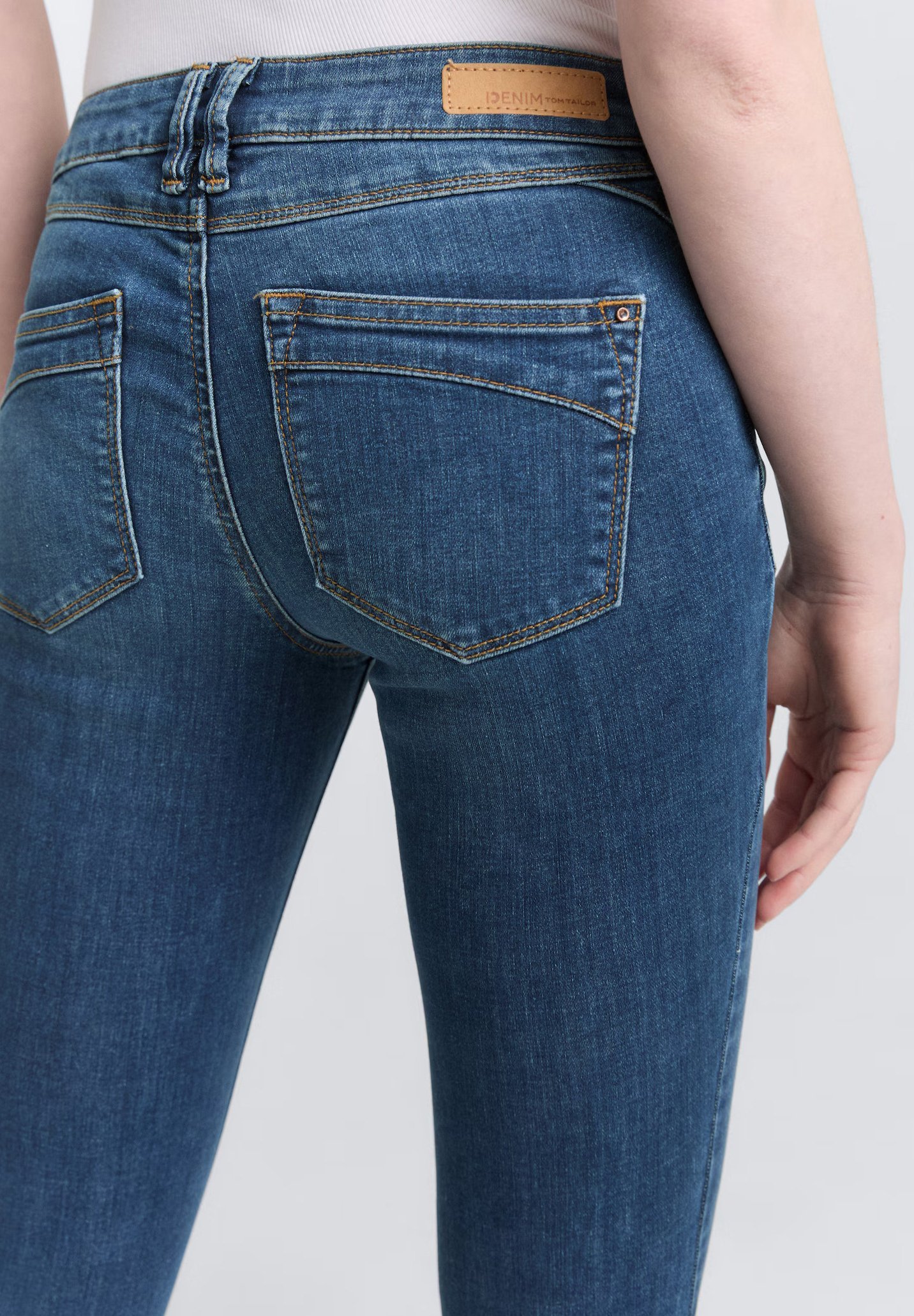 TOM TAILOR DENIM TTJONA - Skinny Fit jeans - strakke middensteenblauwe denim