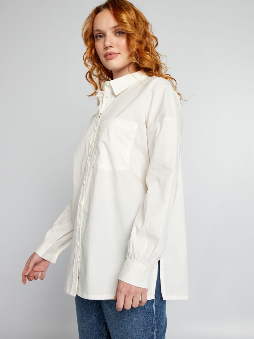Oversized poplin overhemd - wit