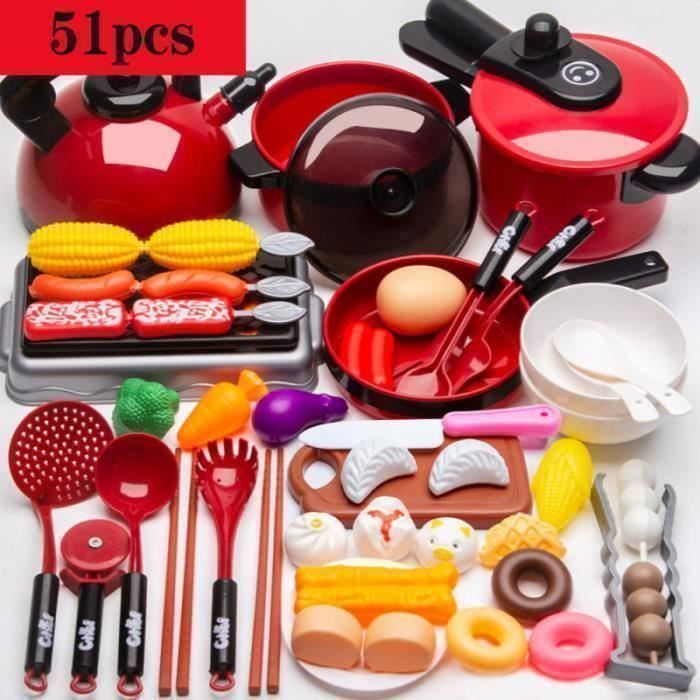 Ustensiles de Cuisine Enfant,Ensemble de cuisson,Jouet Cuisine Dinette Fruit Plastique Enfant,Accessoire Cuisine, Dinette-ECTEATOY
