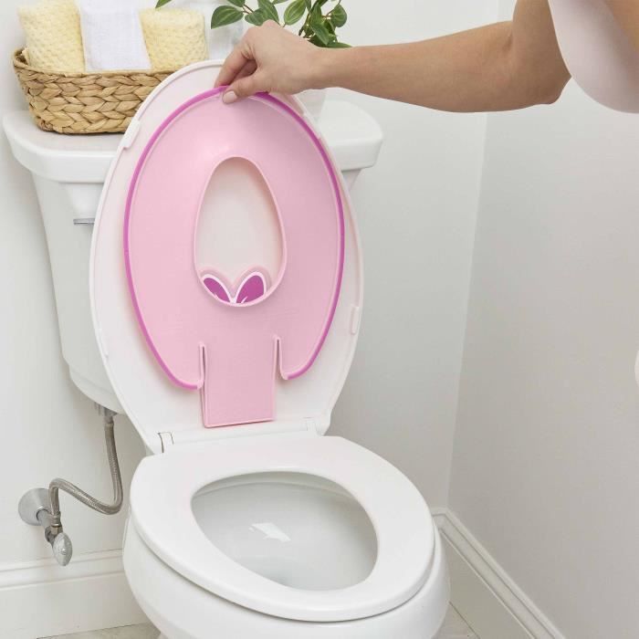 DISNEY BABY- MINNIE- Réducteur de lunette de toilette enfant universel adhésif​, innovant, Installation rapide, semi-permanent