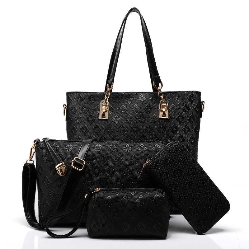 et ensemble de 4 sacs de créateur en cuir, sac à main grande capacité, sac à bandoulière pour femme