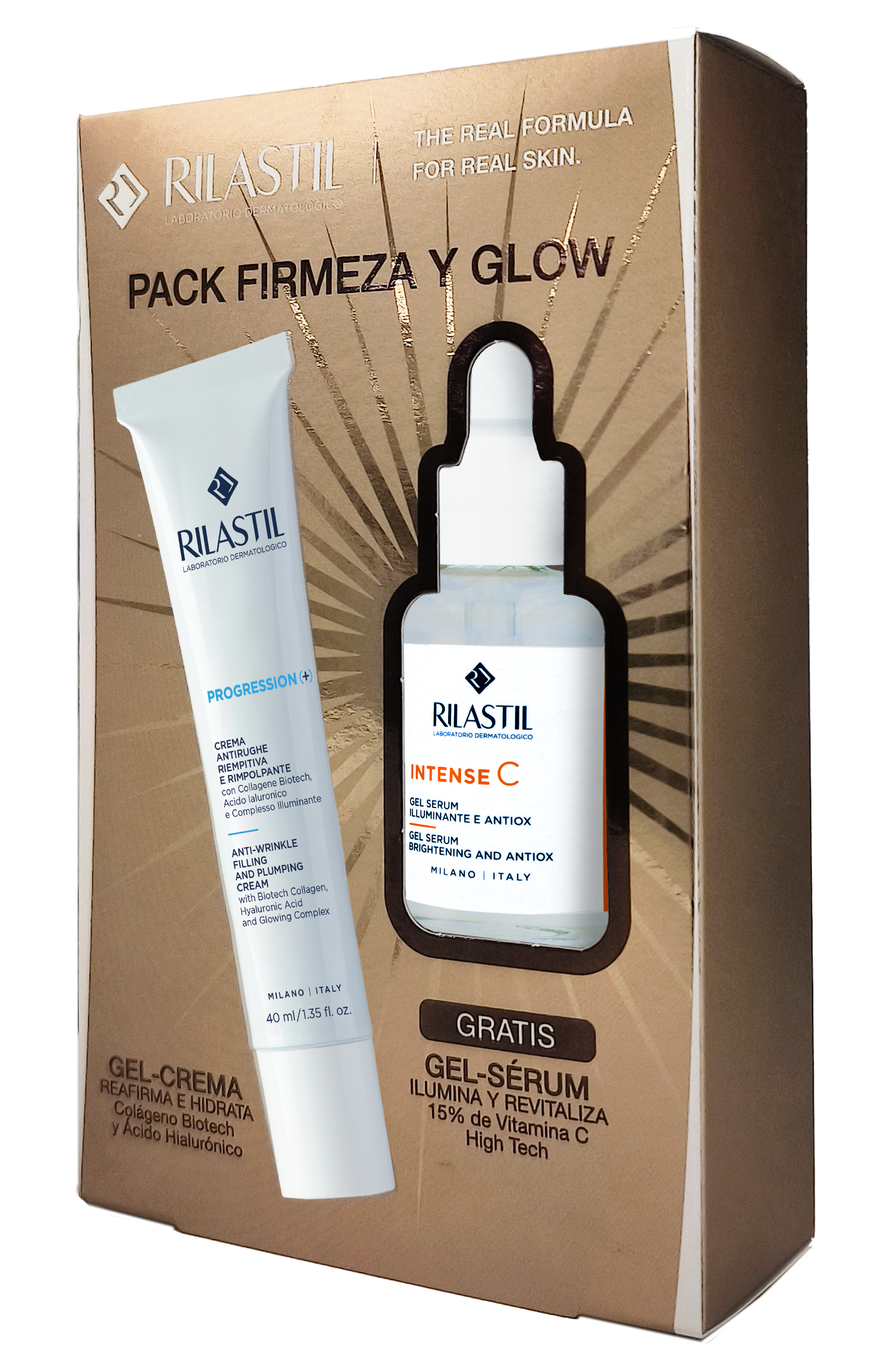 Balíček na spevnenie a žiarivosť ( ) Intense C Gel-Cream Gel-Serum Lekárenské puzdrá a balenia
