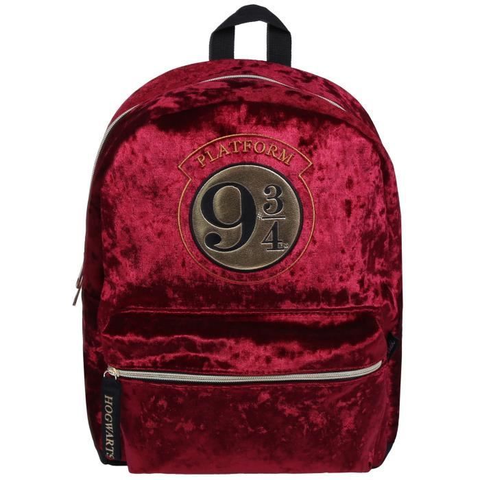 Mochila - Harry Potter - Terciopelo burdeos - Tamaño A4 - Unisex