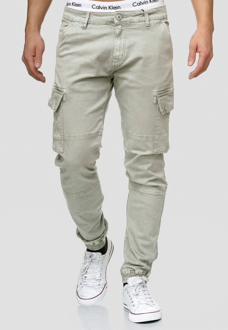 INDICODE JEANS Pantaloni cargo - grigio chiaro