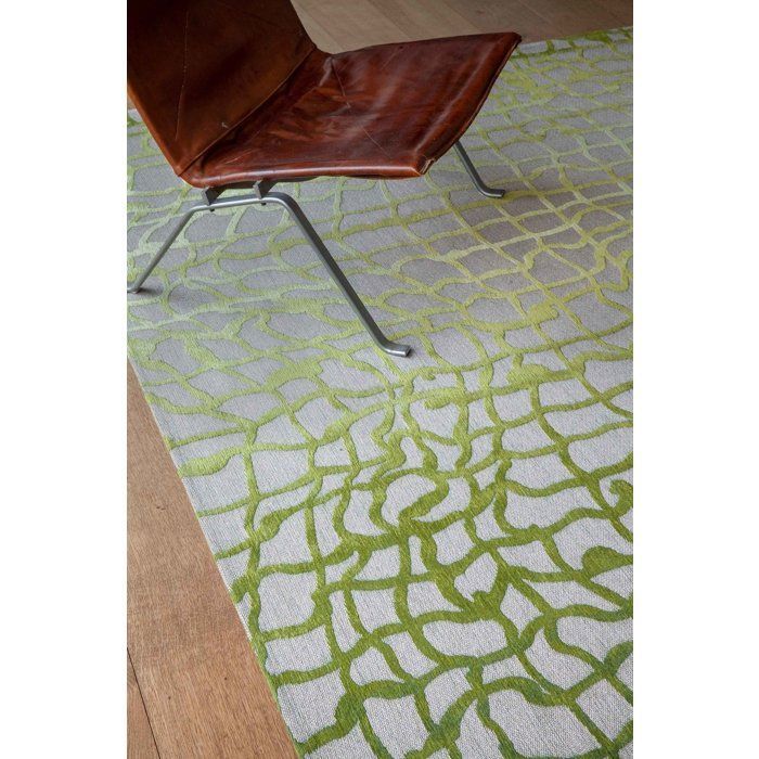 Diseño Dedalo - Alfombra contemporánea estilo Mad Men - Verde República - 140 x 200 cm