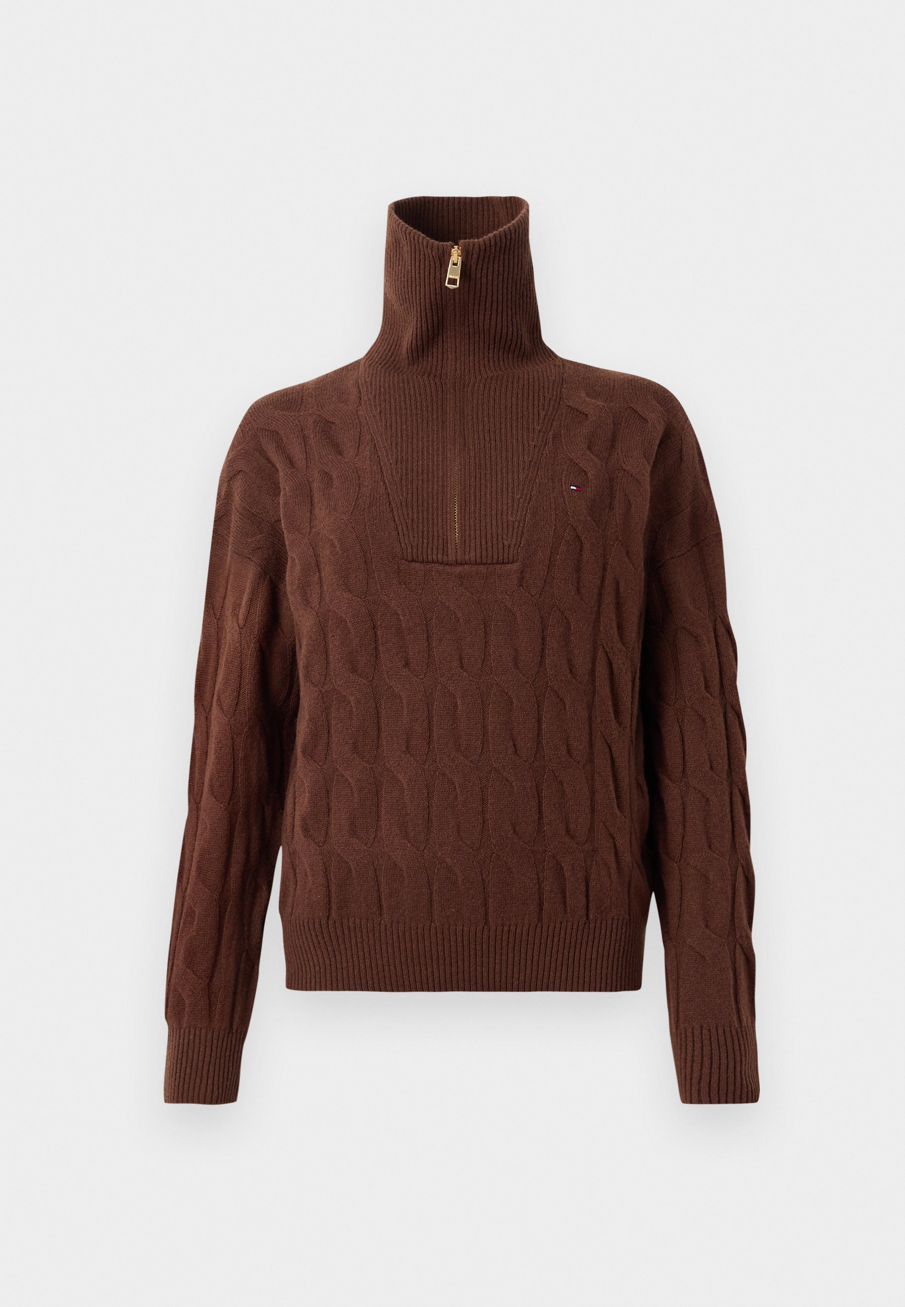 Tommy Hilfiger SOFT CABLE - Pulóver - klasszikus barna