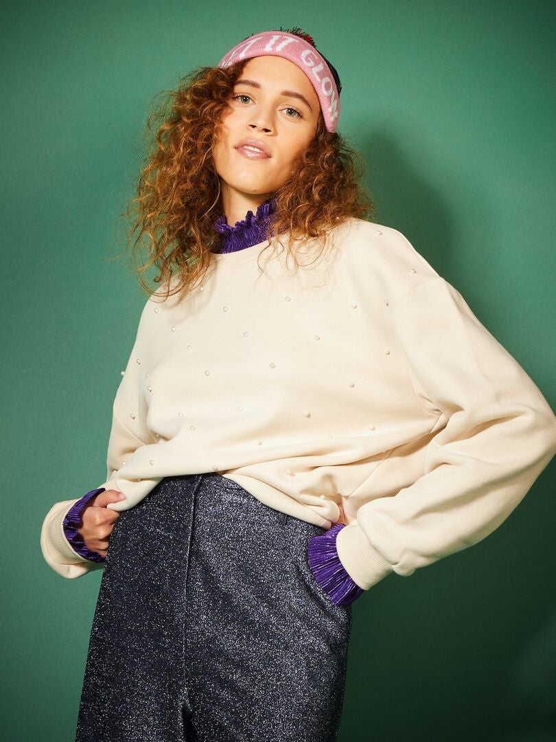 Pareljuweel sweatshirt - BEIGE
