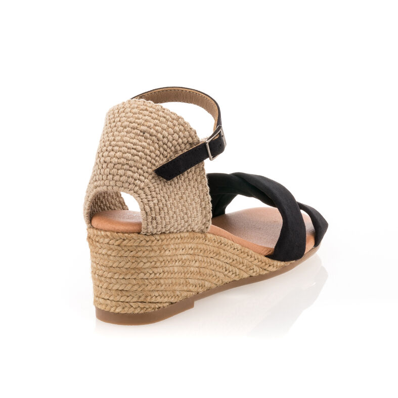 Dámske čierne espadrilky s lanovou podrážkou
