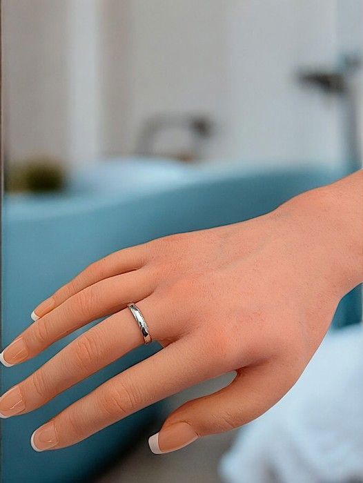 Alliance mixte 3mm en Argent 925 rhodié