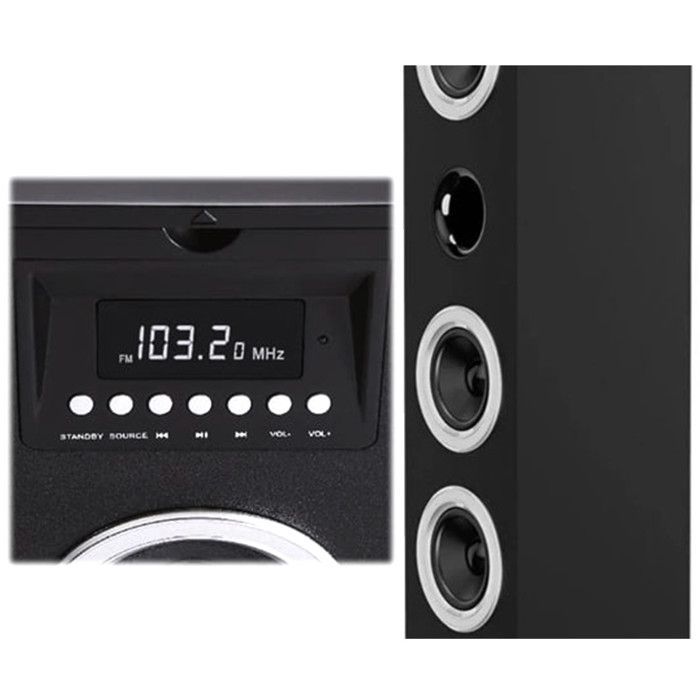 Torre audio multimediale con lettore CD DS120CD, Bluetooth, porta USB/SD e radio FM da 60 Watt di potenza.