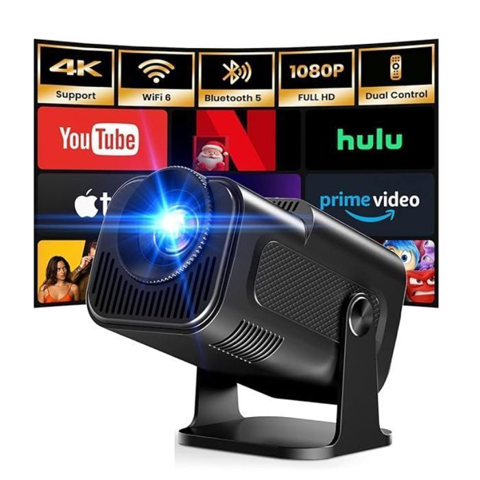 Miniproyector de vídeo portátil - MARCA - HY320 - Full HD 1080p - Decodificación 4K - WiFi 6